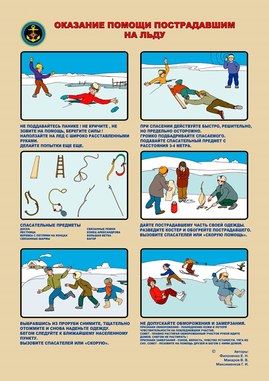 Оказание помощи пострадавшим на льду.